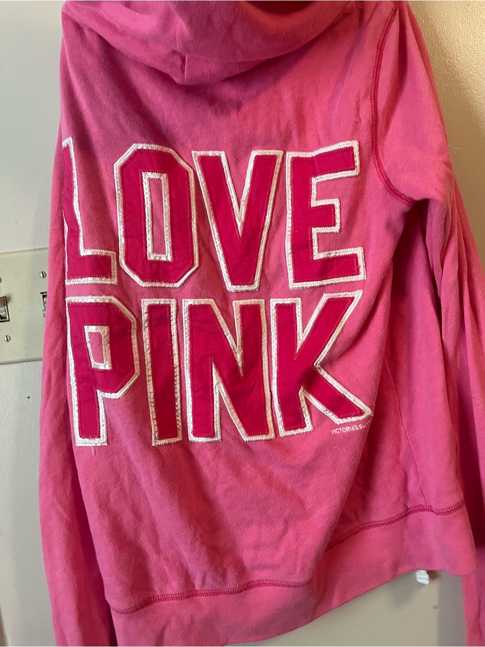 Vintage Y2K 2008-2012 Pink Victoria’s Secret Large Hoodie Love Pink - Picture 3 of 4